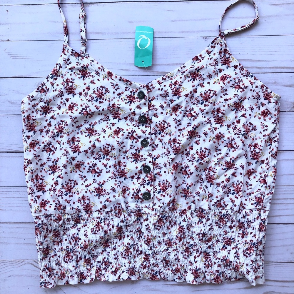 White Floral Cami Top
